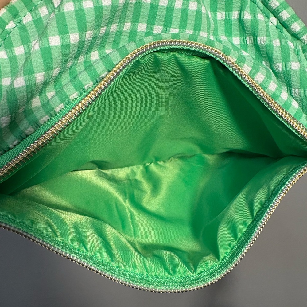 Lilly Pulitzer Green and White Gingham Crossbody Bag for Golf or Pickleball - Picture 5 of 10